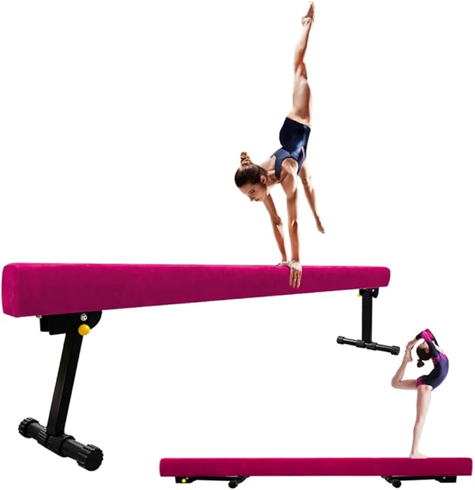 8FT Adjustable&Foldable Gymnastics Balance Beam,Home Gym Equipment,Easy Assembling and Storage,No Tool Require,for Kids Children Girls Training