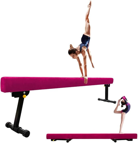 8FT Adjustable&Foldable Gymnastics Balance Beam,Home Gym Equipment,Easy Assembling and Storage,No Tool Require,for Kids Children Girls Training