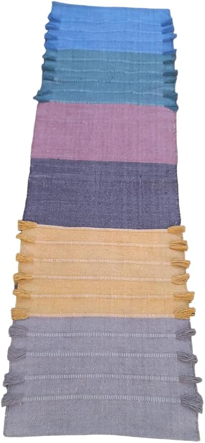 Indian Handmade100 % Organic Anti Skid Multi Colour Cotton Yoga Mat - Eco-Friendly Hand-Woven Rug - Non-Slip & Thick (24”x72”x5mm) for Hot yoga & Everyday Fitness at Home - Comfortable & Foldable Extra-Long Mat