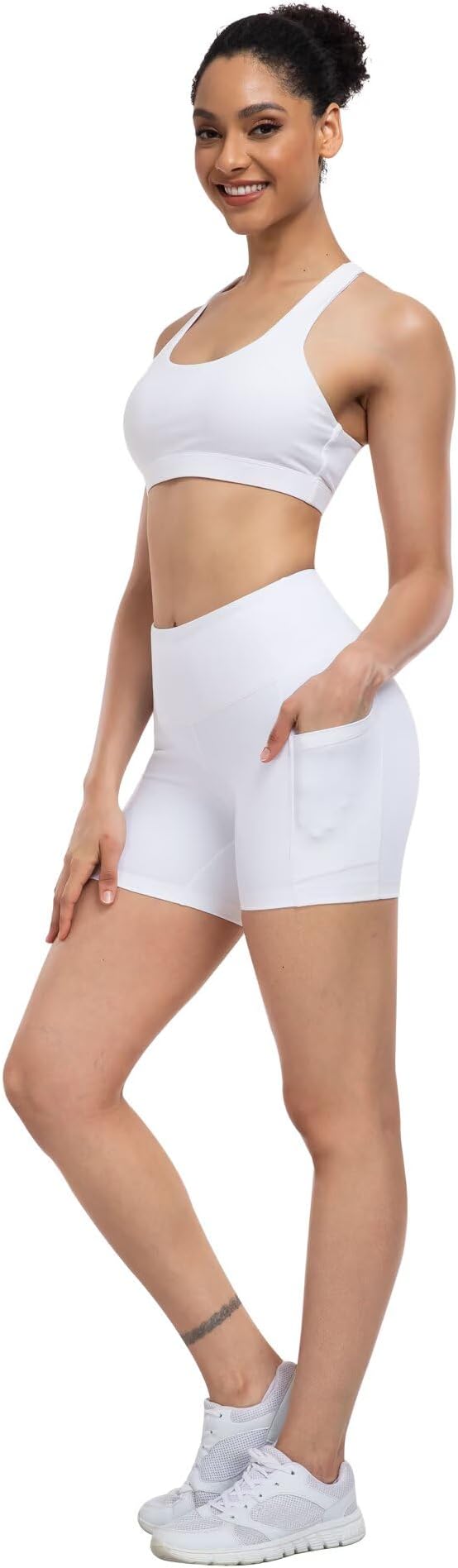 ATHVOTAR Biker Shorts Women with Pockets - 3"/5"/8" High Waisted Workout Spandex Tummy Control Gym Running Yoga Shorts