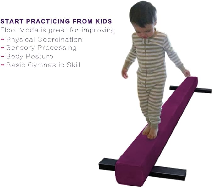 8FT Adjustable&Foldable Gymnastics Balance Beam,Home Gym Equipment,Easy Assembling and Storage,No Tool Require,for Kids Children Girls Training
