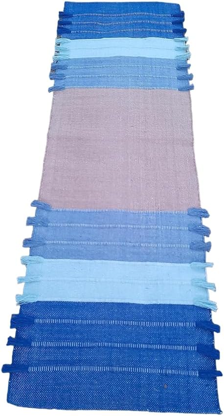 Indian Handmade100 % Organic Anti Skid Multi Colour Cotton Yoga Mat - Eco-Friendly Hand-Woven Rug - Non-Slip & Thick (24”x72”x5mm) for Hot yoga & Everyday Fitness at Home - Comfortable & Foldable Extra-Long Mat