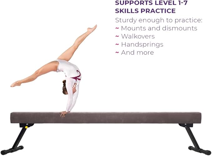 8FT Adjustable&Foldable Gymnastics Balance Beam,Home Gym Equipment,Easy Assembling and Storage,No Tool Require,for Kids Children Girls Training