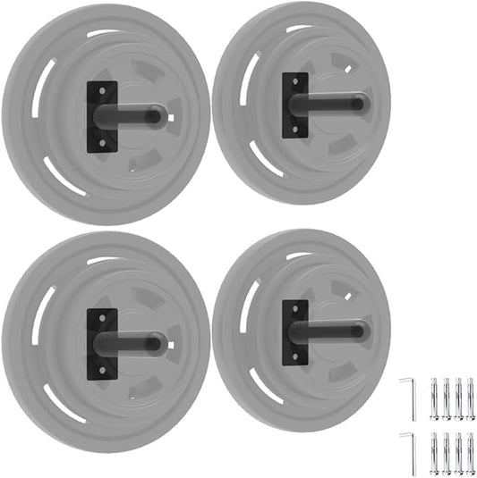 Wall Mounted Weight Plate Holder,Steel Bumper Plate Storage Rack with Screws and Thick Pad, Space Saving Holder for Home Gym,Max Weight Capacity 300 LBS