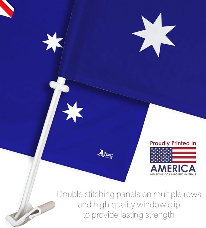 World Cup 2022 Australian Car Flag Bandera para Carros De Australia Auto Decorations Small Banner for Window Clip Pole Accessories FIFA Sports Fans Outdoor Flags Trophy Game Soccer Gifts Made in USA