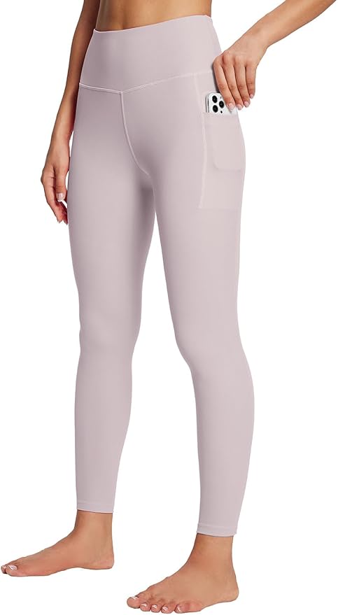 BALEAF Women's Leggings with Pockets Black Tummy Control Workout High Waisted Athletic 7/8 Ultra Soft Gym Yoga Ankle Pants
