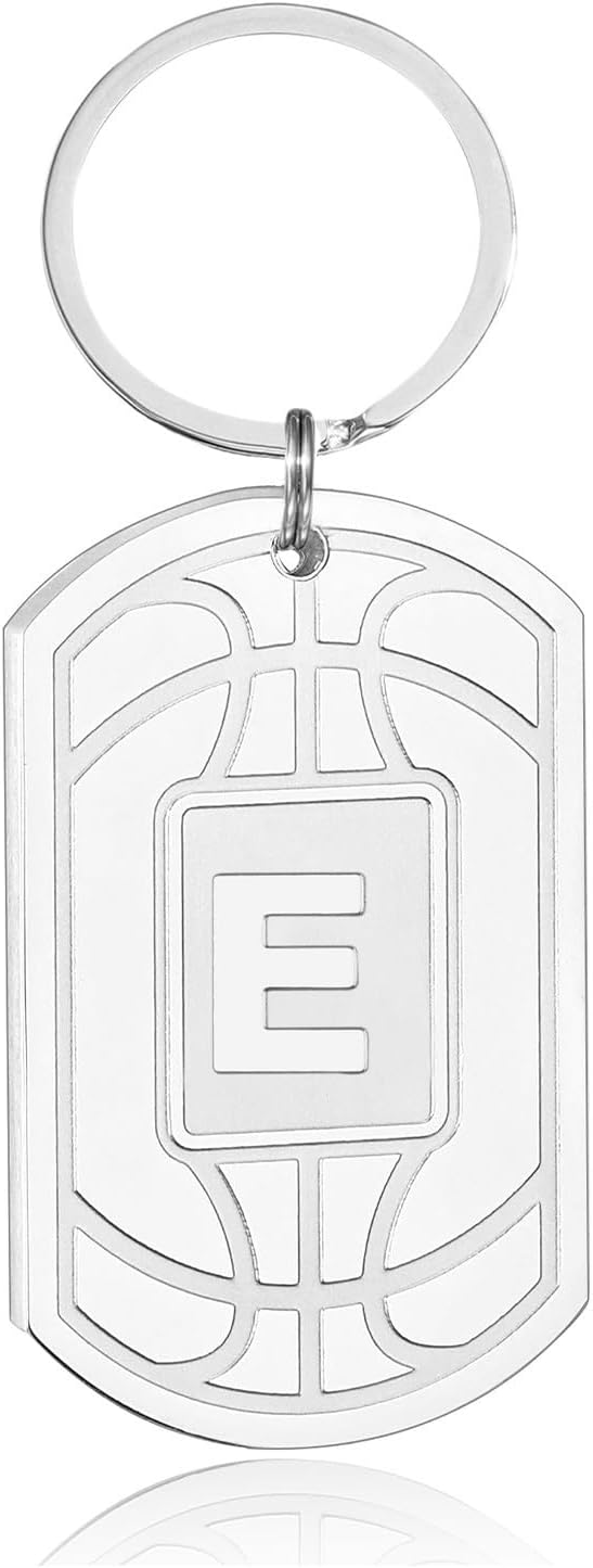 Stocking Stuffers Christmas Gift- Initial Keychain Gifts for Men,Mens Gifts Basketball Keychains for Men Dad