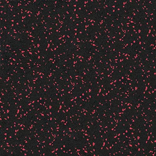 American Floor Mats Sport 8mm Heavy Duty Rubber Flooring - Interlocking Rubber Tile (23" x 23") 10% Red 15'4" x 17'3" Set (264 Square feet)