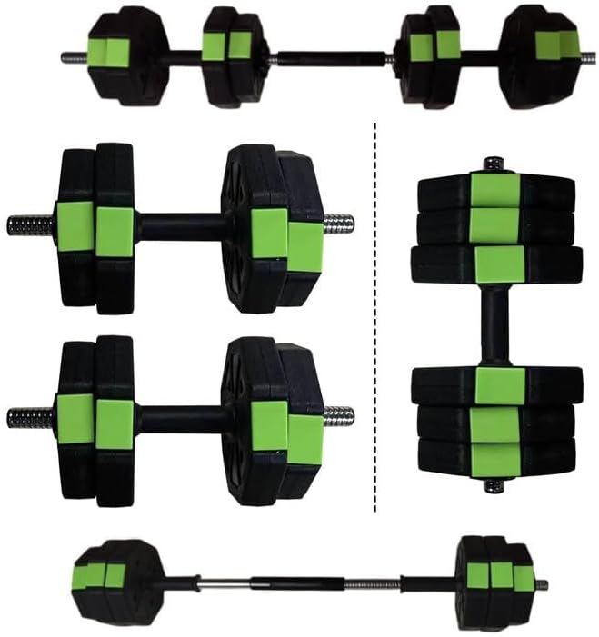 4-In-1 Adjustable Dumbbell Set - Dumbbell/Barbell/Kettlebell/Push Up Stand for Home Gym