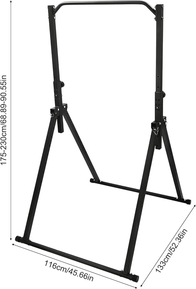 YIYIBYUS Adjustable Triangular Pull Up Dip Station Bar, Triangular Pull Up Station for Home Gym Strength Train 440LBS