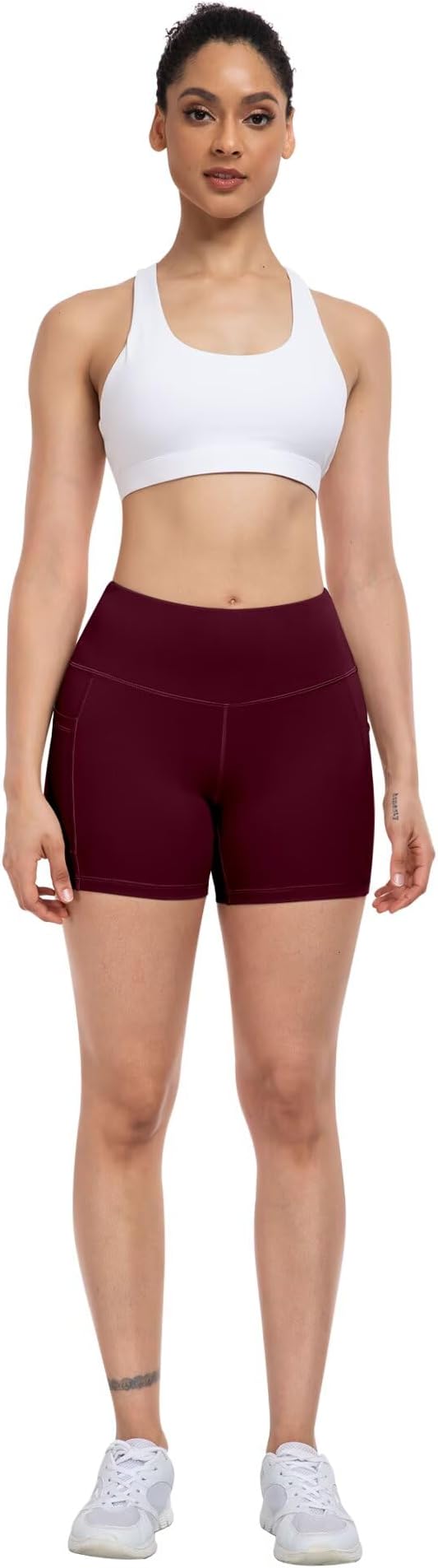 ATHVOTAR Biker Shorts Women with Pockets - 3"/5"/8" High Waisted Workout Spandex Tummy Control Gym Running Yoga Shorts
