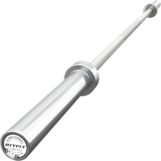 RITFIT 7FT Olympic Barbell for Strength and Weightlifting Training - 2 Inch Olympic Bar for Squat, Deadlift, Bench Press, Curl, Overhead Press - 600lbs/1000lbs/1200lbs Capacity