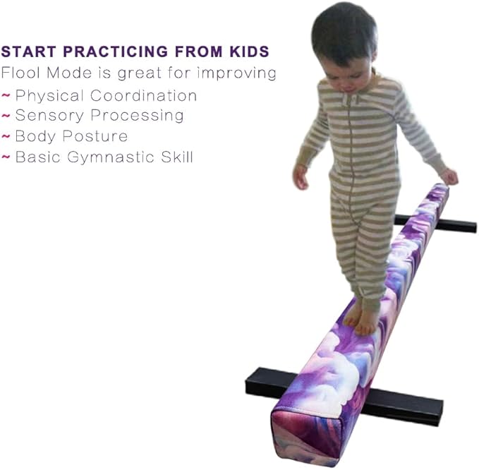 8FT Adjustable&Foldable Gymnastics Balance Beam,Home Gym Equipment,Easy Assembling and Storage,No Tool Require,for Kids Children Girls Training
