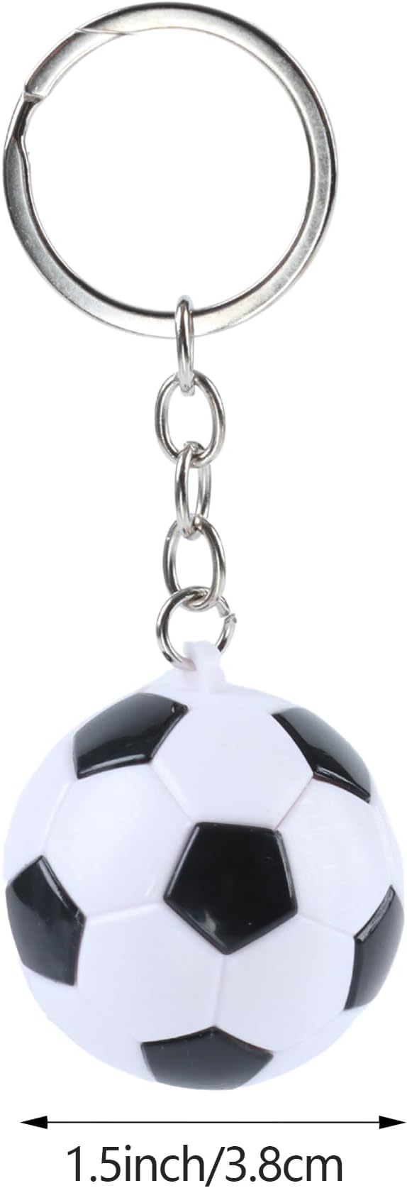 4Pcs Soccer Keychains, Funny Backpack Charms Key Chains, PVC 1.5inch/3.8cm Football Keychain