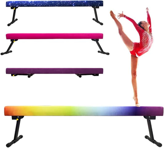 8FT Adjustable&Foldable Gymnastics Balance Beam,Home Gym Equipment,Easy Assembling and Storage,No Tool Require,for Kids Children Girls Training