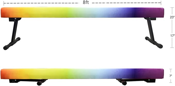 YANGG 6FT/8FT Gymnastic Balance Beam,Adjustable High and Low Level Floor Beam - Highly Stable - Gym Practice Training Equipment for Kids Children Girls Home