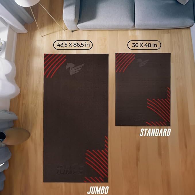 EliteSRS Jumps Premium Jump Rope Mat - Large Format Non Slip Mat - Home Workout Exercise Mat - Suitable for All Surfaces