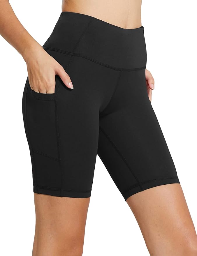 baleaf Women's 8"/ 5"/ 3" Biker Shorts High Waist Yoga Workout Gym Running Volleyball Spandex Shorts with Pockets