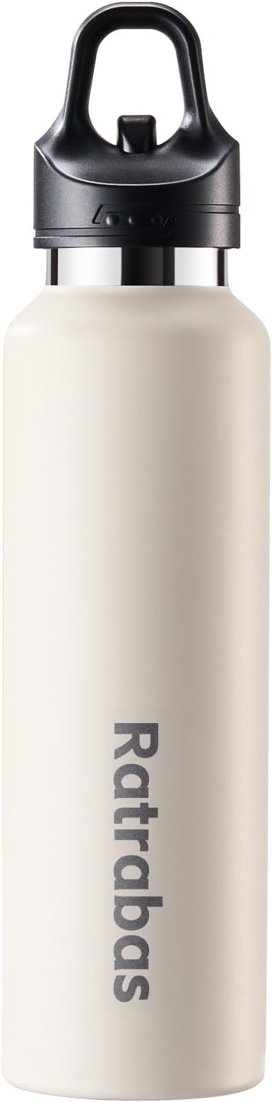 Insulated Water Bottle 21 OZ, Insulated Tumbler with One-Touch Open, Travel Water Bottle with Leak-Proof Design, Sports Water Bottle for Women & Men (White)
