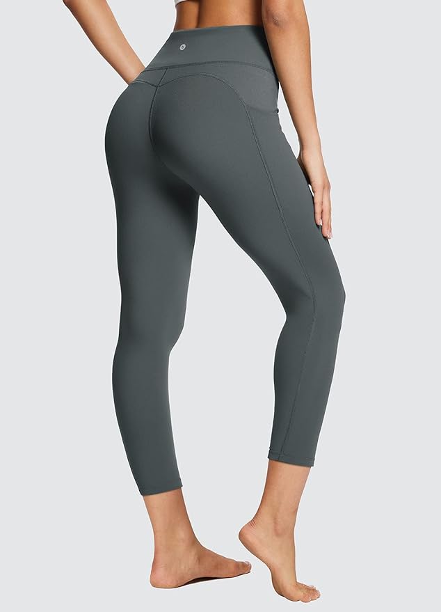 BALEAF Women's Leggings with Pockets Black Tummy Control Workout High Waisted Athletic 7/8 Ultra Soft Gym Yoga Ankle Pants