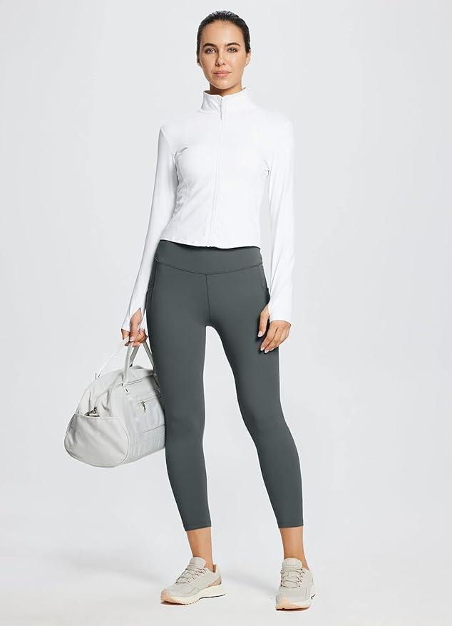 BALEAF Women's Leggings with Pockets Black Tummy Control Workout High Waisted Athletic 7/8 Ultra Soft Gym Yoga Ankle Pants