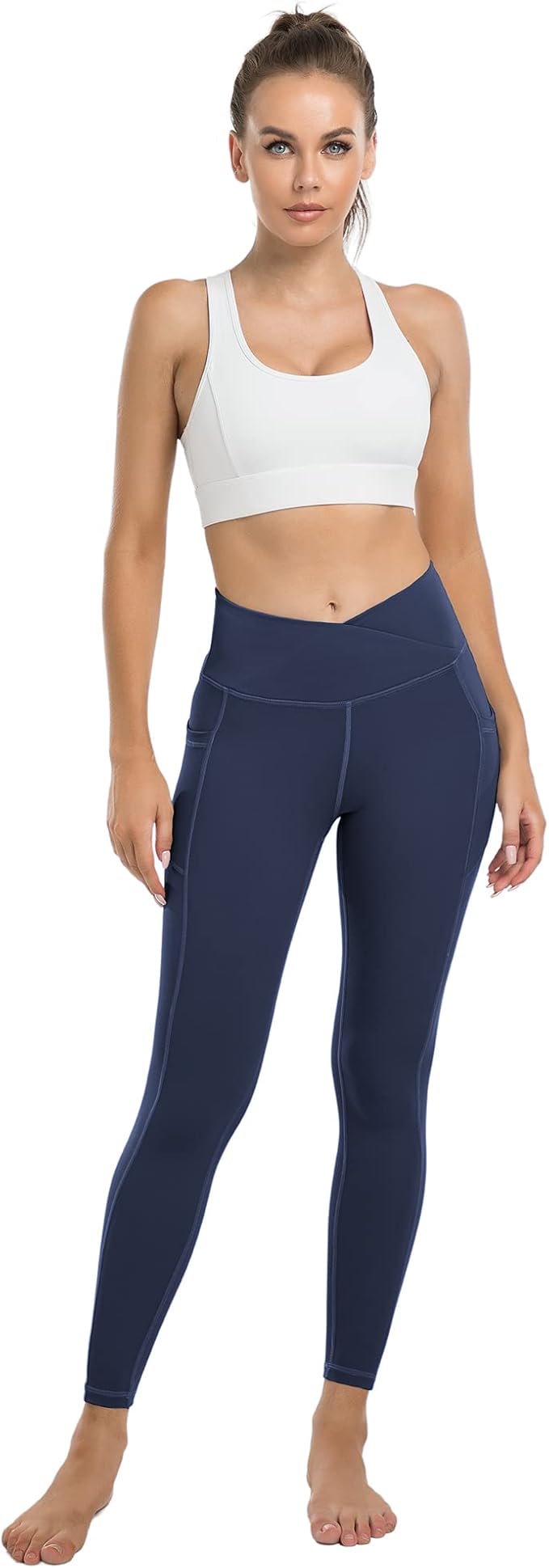 4 Pack Leggings with Pockets for Women,High Waist Tummy Control Workout Yoga Pants