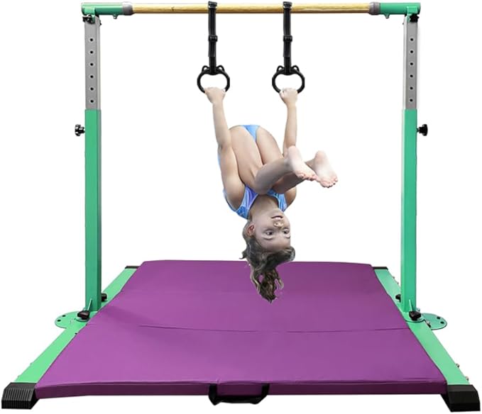 Gymnastics Kip Bar for Home Indoor Training,Horizontal Bar for Kids Girls Junior,Adjustable Arms from 3' - 5' Gym Equipment,1-4 Levels,300lbs Weight Capacity
