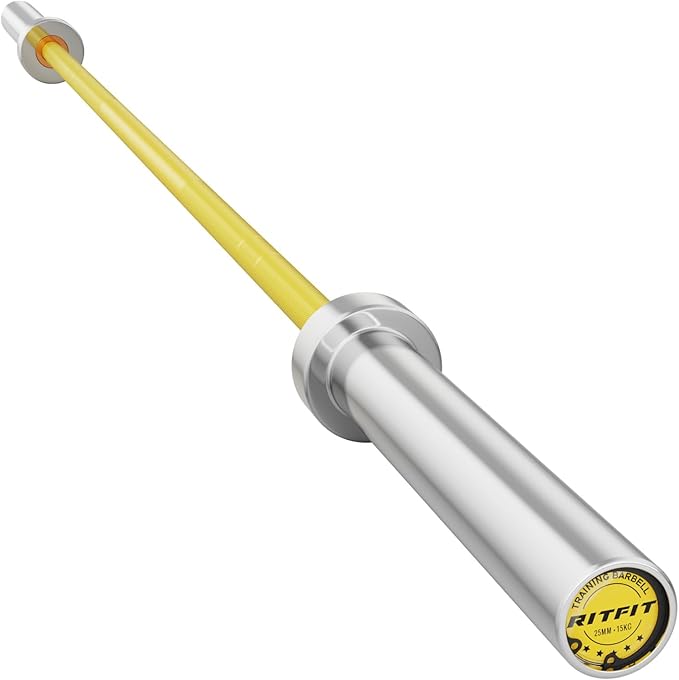 RITFIT 7FT Olympic Barbell for Strength and Weightlifting Training - 2 Inch Olympic Bar for Squat, Deadlift, Bench Press, Curl, Overhead Press - 600lbs/1000lbs/1200lbs Capacity