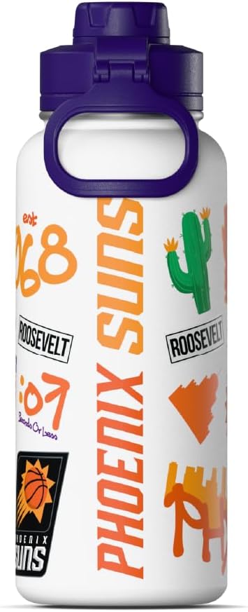 Hydrapeak x NBA Officially Licensed Phoenix Suns 32oz Active Water Bottle Chug Lid Stainless Steel Reusable Double Wall Celebrating The City Of Phoenix