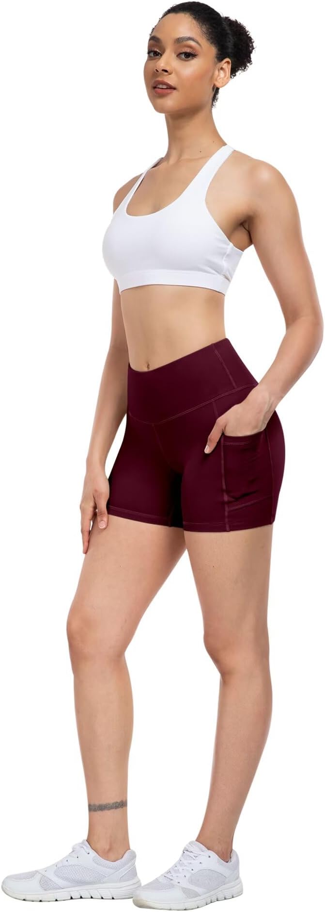 ATHVOTAR Biker Shorts Women with Pockets - 3"/5"/8" High Waisted Workout Spandex Tummy Control Gym Running Yoga Shorts