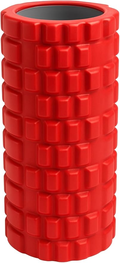 High-Density Foam Roller for Muscle Recovery, Deep Tissue Massage & Physical Therapy – Improves Mobility, Relieves Soreness, Ideal for Athletes & Fitness Training (18 Inch) (Red)