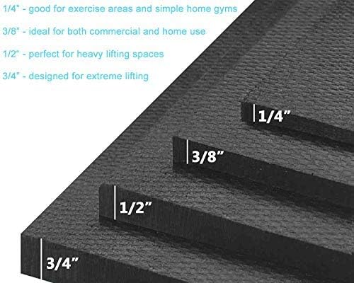 American Floor Mats Ultimate Stand-Alone Gym Mats Solid Black 4' x 6' - 3/4" Thick