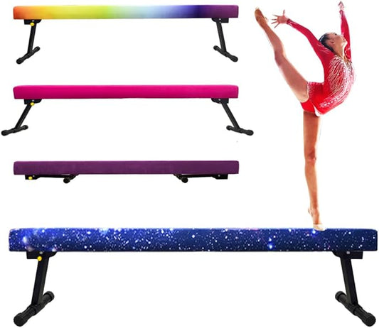 8FT Adjustable&Foldable Gymnastics Balance Beam,Home Gym Equipment,Easy Assembling and Storage,No Tool Require,for Kids Children Girls Training