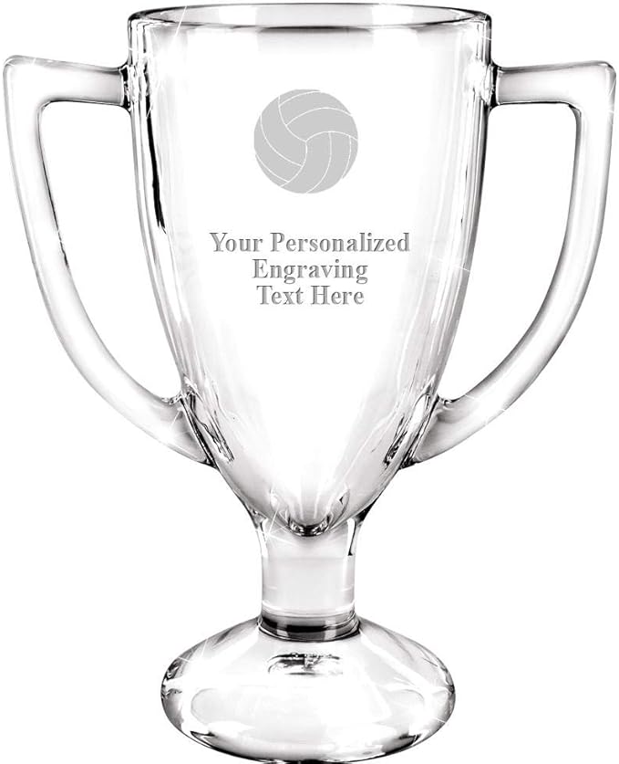 Crown Awards Glass Cup Award with Your Text, 7" Custom Engraved Personalized Glass Trophy