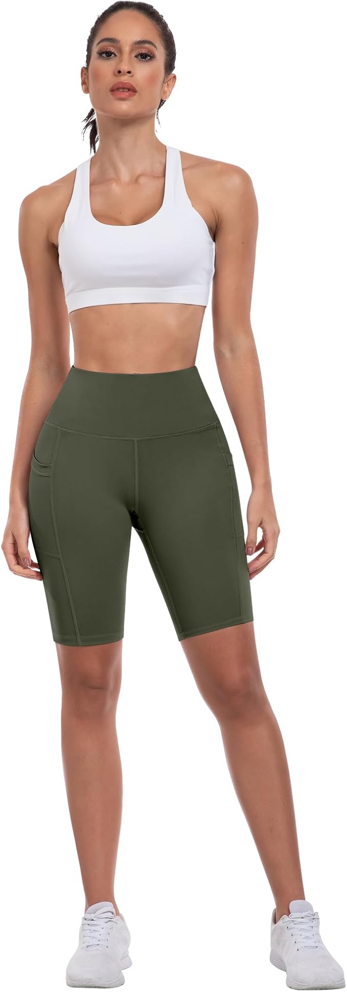 ATHVOTAR Biker Shorts Women with Pockets - 3"/5"/8" High Waisted Workout Spandex Tummy Control Gym Running Yoga Shorts