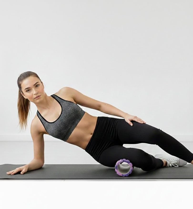 High-Density Foam Roller for Muscle Recovery, Deep Tissue Massage & Physical Therapy – Improves Mobility, Relieves Soreness, Ideal for Athletes & Fitness Training (18 Inch) (Purple Camouflage)