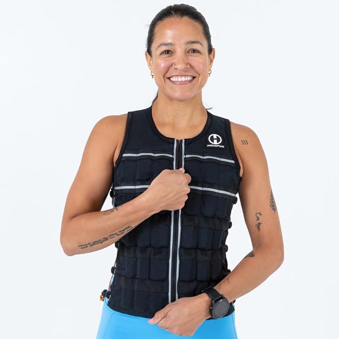 Hyperwear Hyper Vest ELITE Fully Adjustable Weight Vest - Stretch CORDURA® Fabric Zipper Thin Steel Weights - Weighted Vests for Running, Strength, Endurance, Walking - Sizes S, M, L, XL