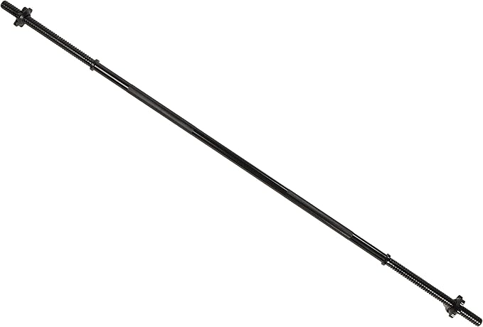 Fitvids Barbell Weight Set, Cast Iron 1" Standard Weight Plates Including 5FT Standard Barbell Bar & Star Locks, 95 Pounds Set (85 Lbs Plates + 10 Lbs Barbell Bar), Multiple Packages