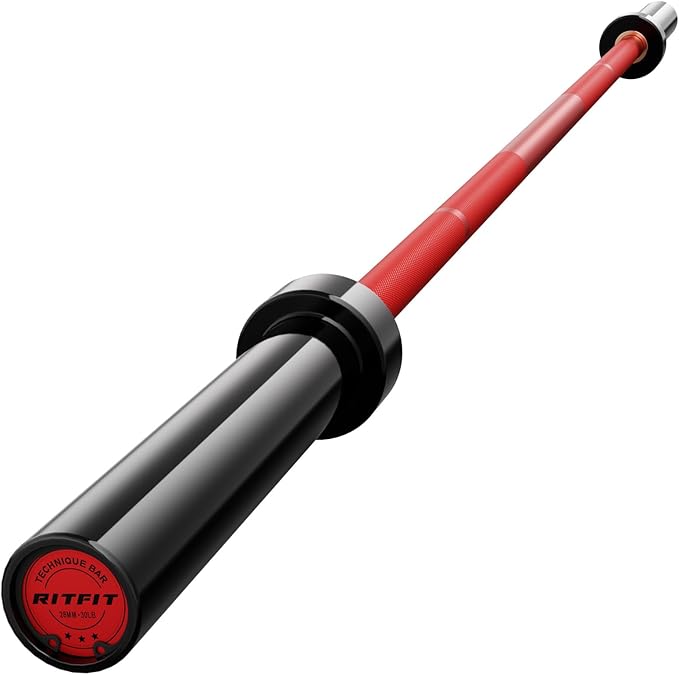 RITFIT Olympic Barbell 4ft/4.8ft/6ft - 2 Inch Weight Bar for Strength Training, Weightlifting, Squat, Deadlift, Bench Press, Curl, Overhead Press - 350lbs/500lbs Capacity