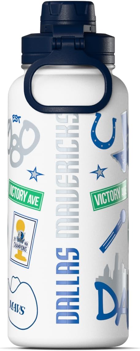 Hydrapeak x NBA Officially Licensed Dallas Mavericks 32 oz Active Water Bottle with Chug Lid Reusable Stainless Steel Double Wall Insulated Sports Gift, Celebrating The City Of Dallas