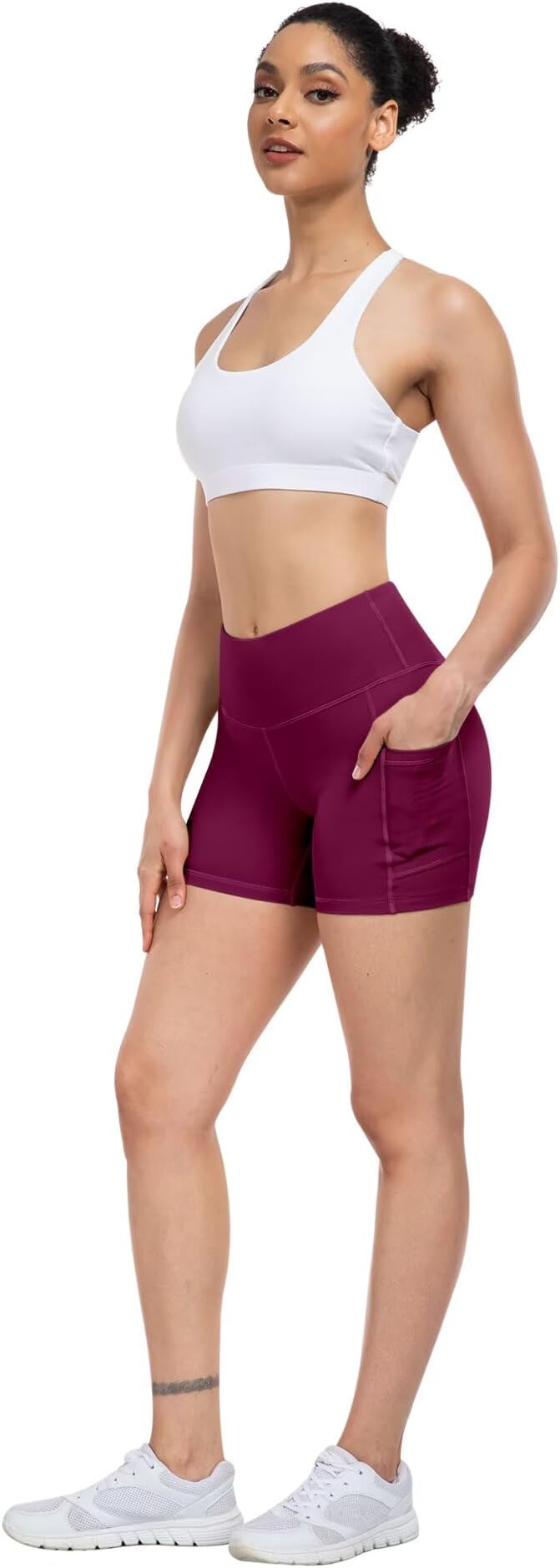 ATHVOTAR Biker Shorts Women with Pockets - 3"/5"/8" High Waisted Workout Spandex Tummy Control Gym Running Yoga Shorts