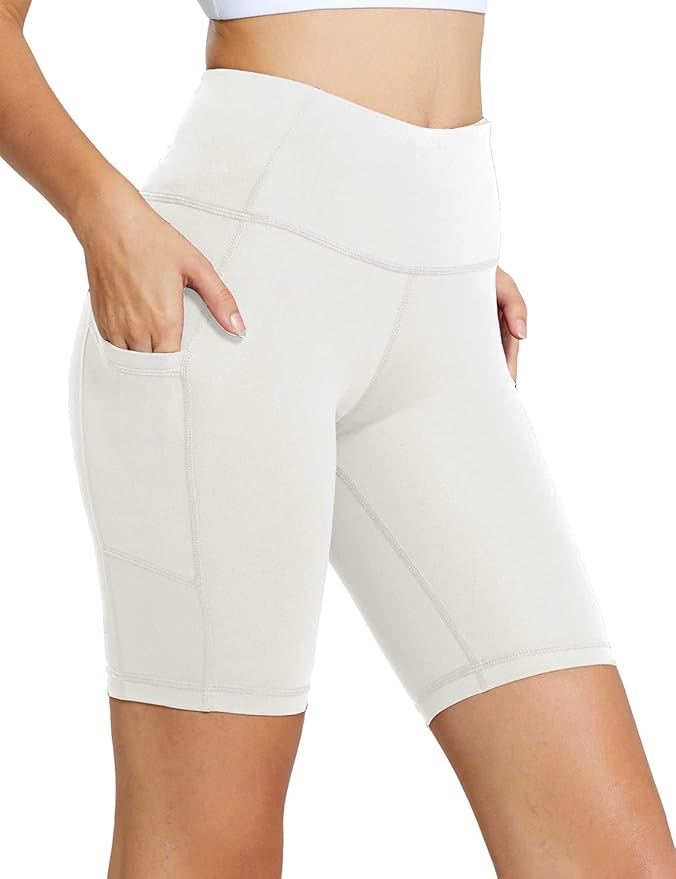 baleaf Women's 8"/ 5"/ 3" Biker Shorts High Waist Yoga Workout Gym Running Volleyball Spandex Shorts with Pockets