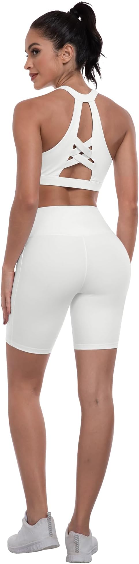 ATHVOTAR Biker Shorts Women with Pockets - 3"/5"/8" High Waisted Workout Spandex Tummy Control Gym Running Yoga Shorts