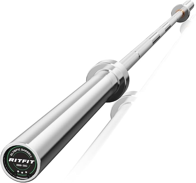RITFIT 7FT Olympic Barbell for Strength and Weightlifting Training - 2 Inch Olympic Bar for Squat, Deadlift, Bench Press, Curl, Overhead Press - 600lbs/1000lbs/1200lbs Capacity