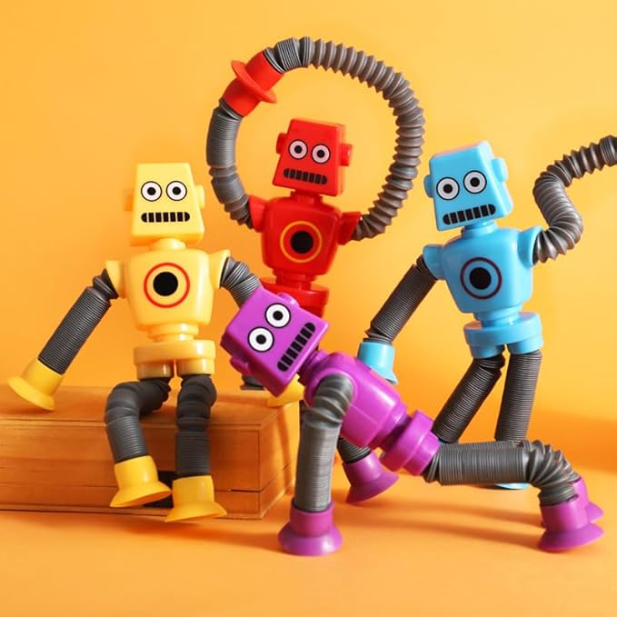 24PCS Telescopic Suction Cup Robot Toy,pop Tubes,Toys for Kids,Toddler Travel Toys,Toddler Sensory Toys,figette Toys,Fidget Toys for Kids,Treasure Box prizes,Small Toys for Kids prizes