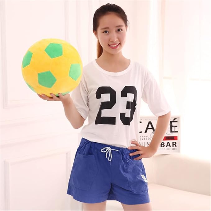 Plush Soccer Balls - Fluffy Stuffed Toy Soccer Ball Plush Pillow Soft Durable Stuff Soccerball Gift for Kids Boy Baby (Green -Yellow,17.7inch/45cm)