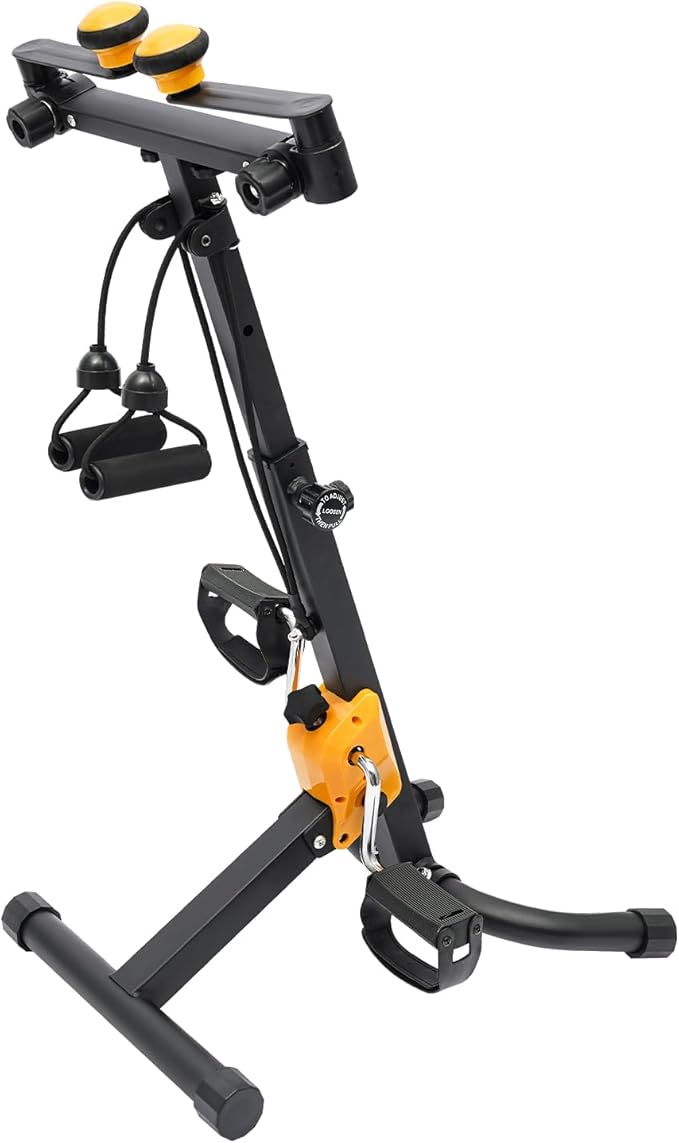Bike Pedal Exerciser, Foldable Pedal Exerciser for Seniors, Arm Exerciser,Home Pedal Exercise Bike for Legs and Arms Workout, Healthy & Fitness Equipment,Adjustable Design