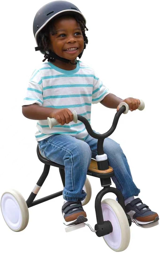 Yvolution Velo Trike Classic – 3-Wheel Toddler Tricycle with Adjustable Seat & Handlebar, EVA Puncture-Proof Wheels – Ages 18 Months to 3 Years, Max Weight 55 lbs, Black
