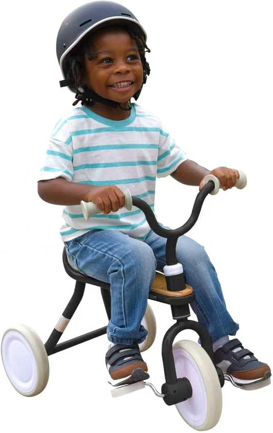 Yvolution Velo Trike Classic – 3-Wheel Toddler Tricycle with Adjustable Seat & Handlebar, EVA Puncture-Proof Wheels – Ages 18 Months to 3 Years, Max Weight 55 lbs, Black