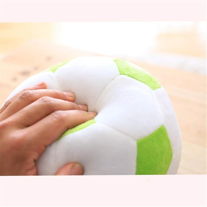 Plush Soccer Balls - Fluffy Stuffed Toy Soccer Ball Plush Pillow Soft Durable Stuff Soccerball Gift for Kids Boy Baby (Green - White,11.8inch/30cm)